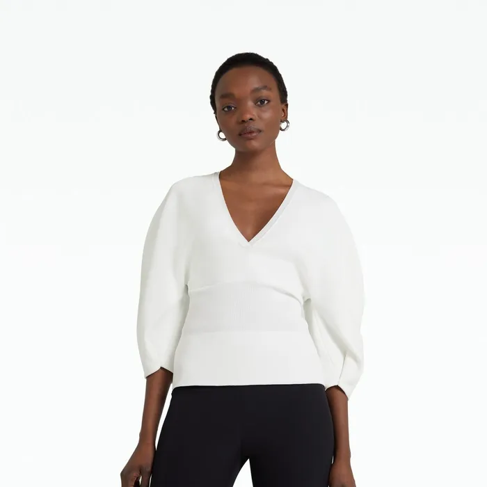 Safiyaa Kamali Ivory Knit Top Women Knitwear