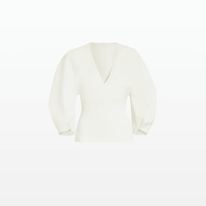 Safiyaa Kamali Ivory Knit Top Women Knitwear