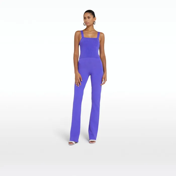Safiyaa Khuno Anemone Blue Knit Trousers Women Trousers