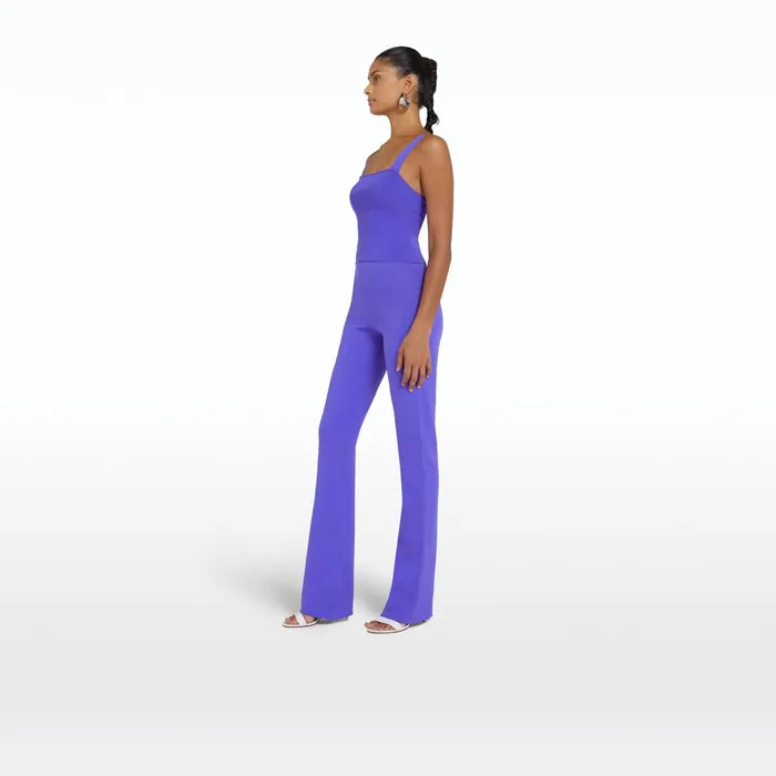 Safiyaa Khuno Anemone Blue Knit Trousers Women Trousers
