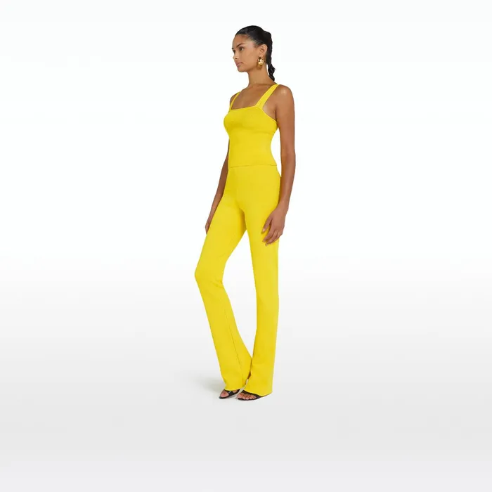 Safiyaa Khuno Canary Knit Trousers Women Trousers
