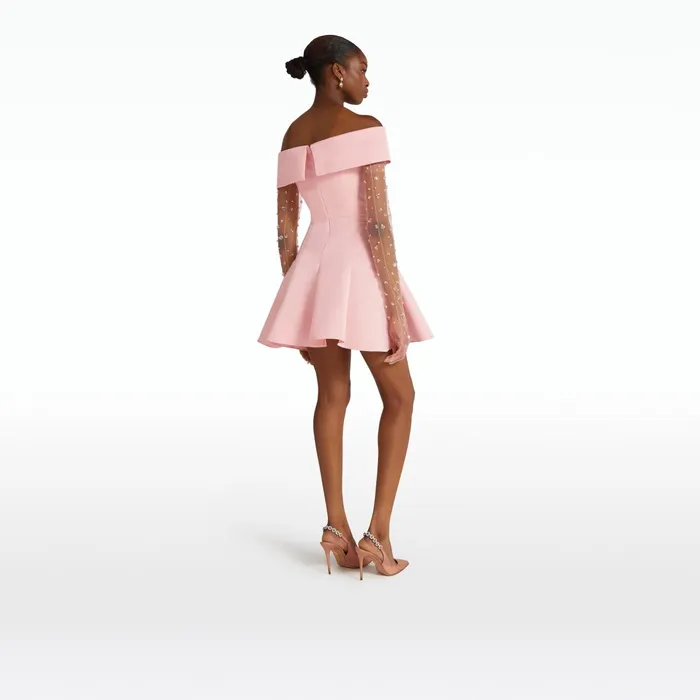 Safiyaa Krissty Peony Blush Mini Dress Women Dresses