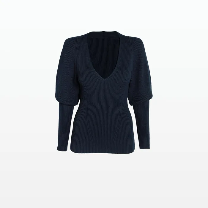 Safiyaa Laure Navy Knit Women Tops