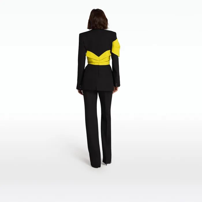 Safiyaa Lenalle Black and Chartreuse Jacket Women Jackets Coats