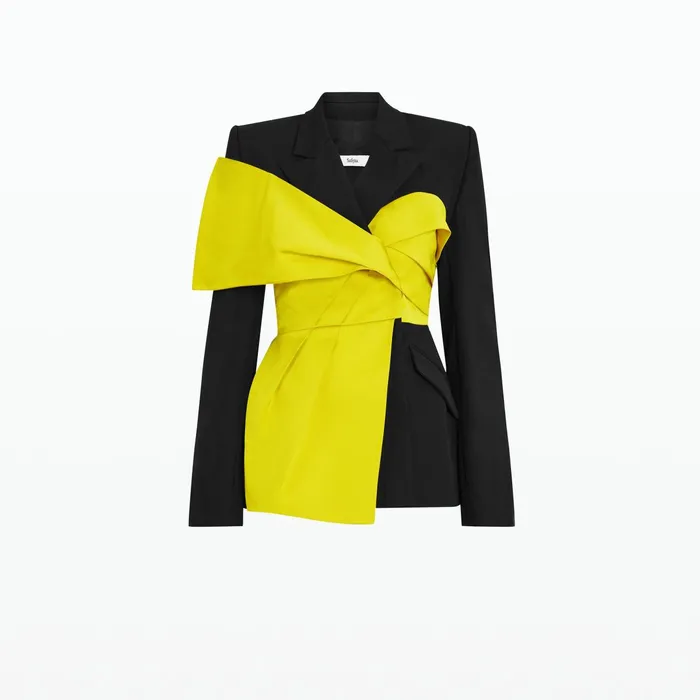 Safiyaa Lenalle Black and Chartreuse Jacket Women Jackets Coats