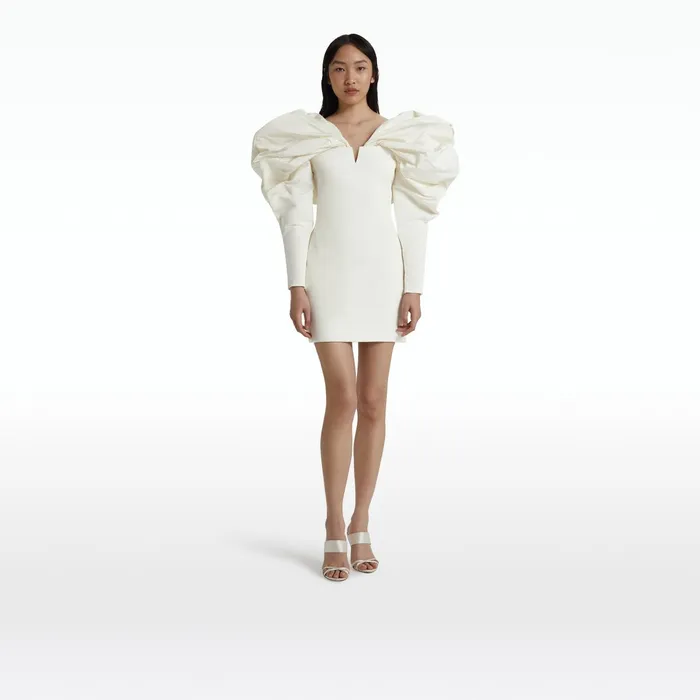 Safiyaa Lenna Ivory Short Dress Women Dresses