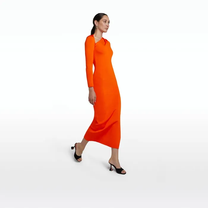 Safiyaa Leonie Flame Knit Midi Dress Women Knitwear