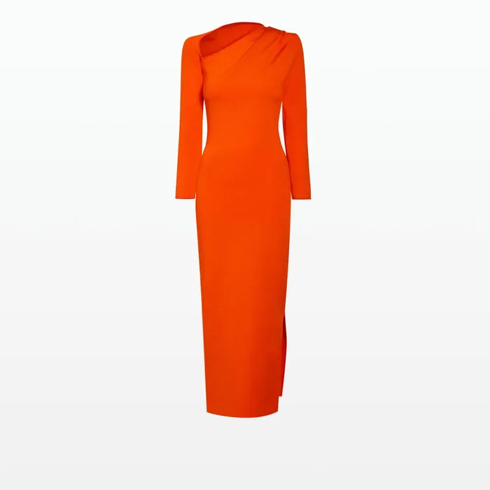 Safiyaa Leonie Flame Knit Midi Dress Women Knitwear
