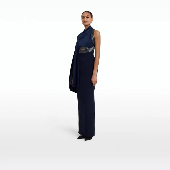 Safiyaa Lexi Maritime Long Dress Women Dresses