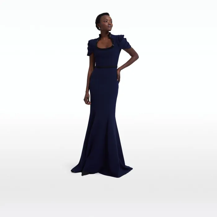 Safiyaa Logan Maritime Blue Long Dress Women Dresses