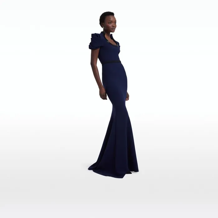 Safiyaa Logan Maritime Blue Long Dress Women Dresses