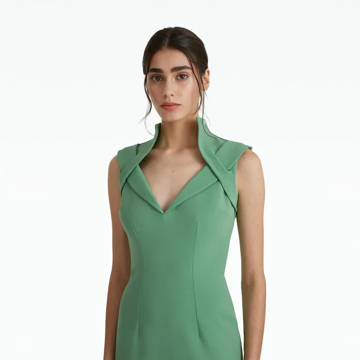 Safiyaa Loide Fern Green Midi Dress Women Dresses