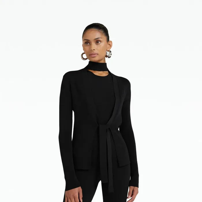 Safiyaa Mani Black Knit Cardigan Women Knitwear