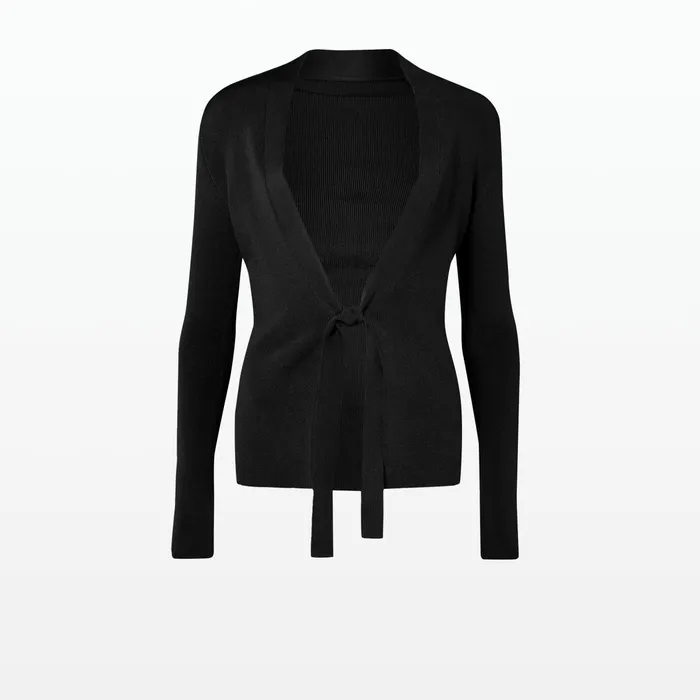 Safiyaa Mani Black Knit Cardigan Women Knitwear