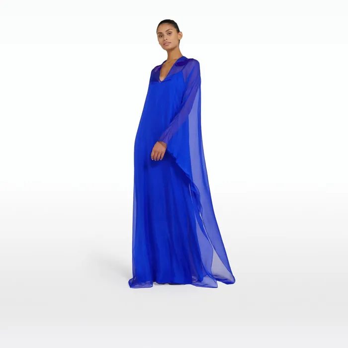 Safiyaa Marengo Azure Blue Long Dress Women Dresses