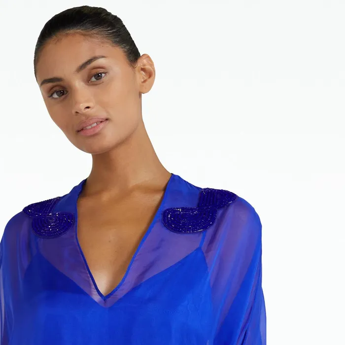 Safiyaa Marengo Azure Blue Long Dress Women Dresses