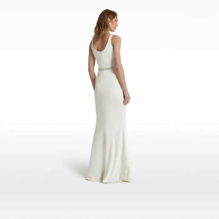Safiyaa Marlena Long Dresses In Ivory With Crystal Women Dresses
