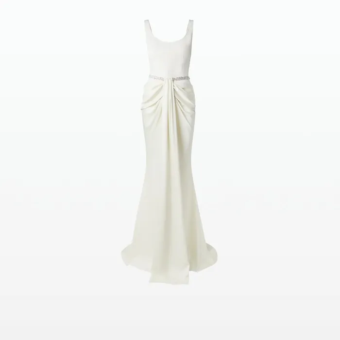 Safiyaa Marlena Long Dresses In Ivory With Crystal Women Dresses