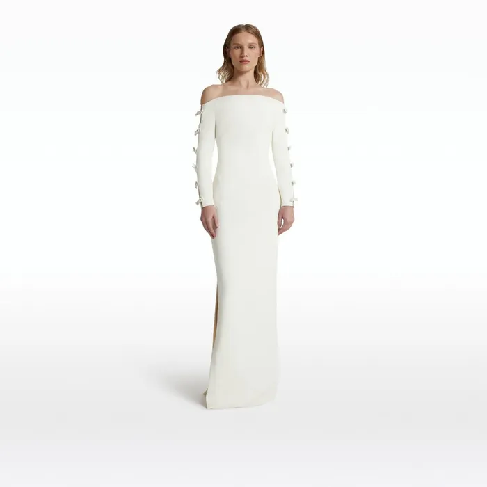 Safiyaa Morag Ivory Long Dress Women Dresses