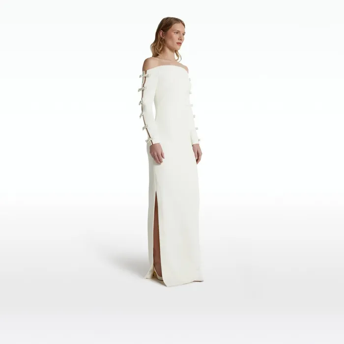 Safiyaa Morag Ivory Long Dress Women Dresses