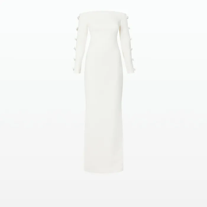 Safiyaa Morag Ivory Long Dress Women Dresses