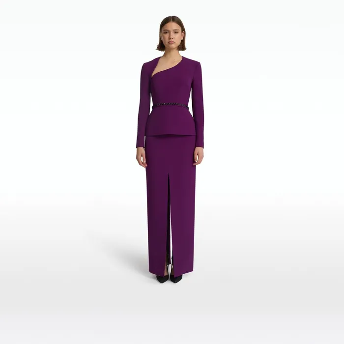 Safiyaa Nadia Currant Top With Embroidered Belt Women Tops