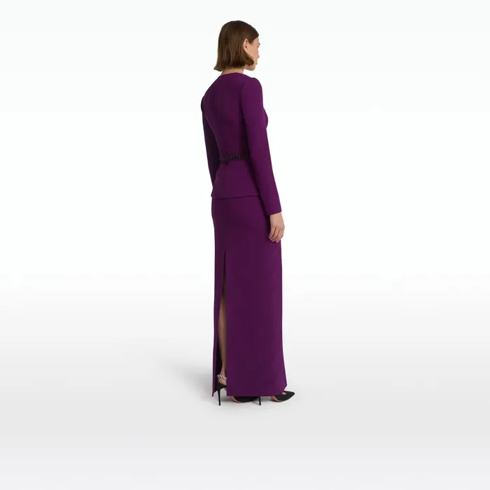 Safiyaa Nadia Currant Top With Embroidered Belt Women Tops