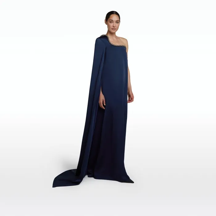 Safiyaa Nouvella Ink Blue Long Dress Women Dresses