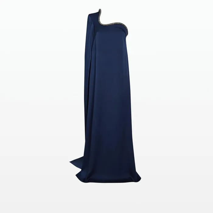 Safiyaa Nouvella Ink Blue Long Dress Women Dresses