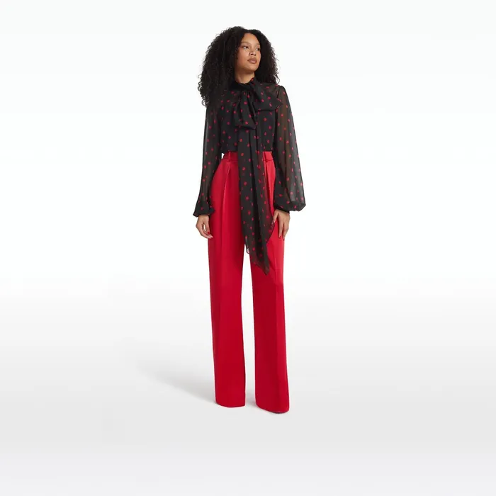 Safiyaa Omarani Cherry Red Trousers Women Trousers
