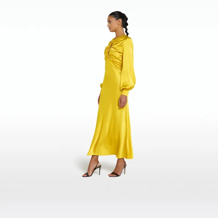 Safiyaa Penelope Canary Midi Dress Women Dresses