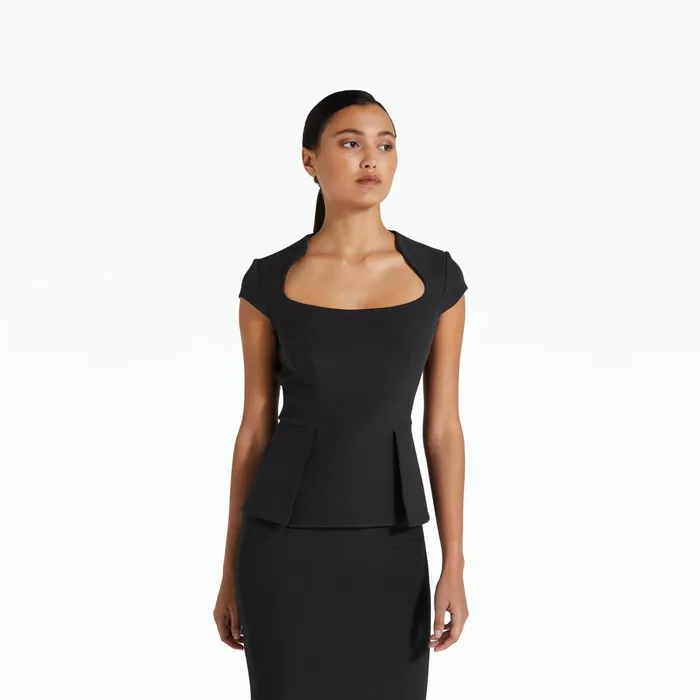 Safiyaa Pilar Black Top Women Tops