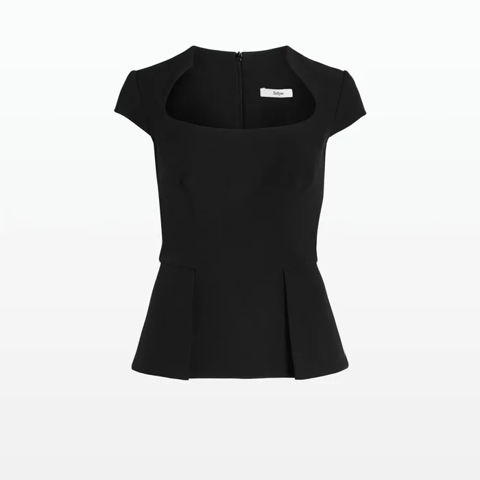 Safiyaa Pilar Black Top Women Tops