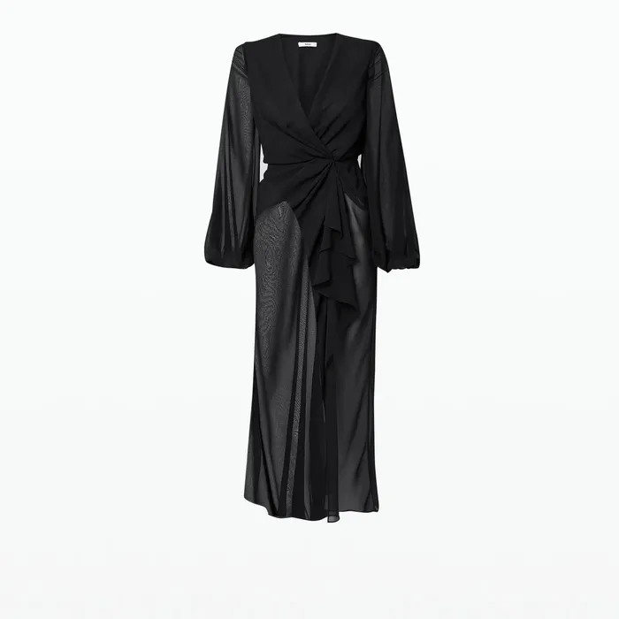 Safiyaa Prova Black Midi Dress Women Swimwear