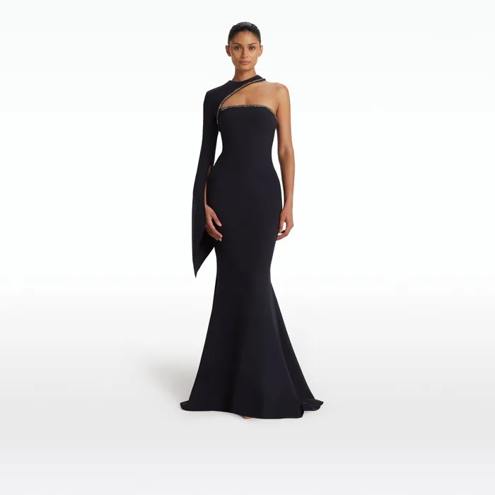 Safiyaa Raha Midnight Navy Long Dress Women Dresses