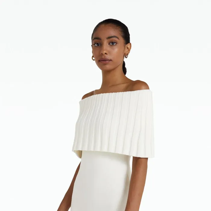 Safiyaa Risette Ivory Midi Dress Women Dresses