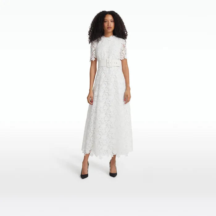Safiyaa Rolie Ivory Midi Dress Women Dresses