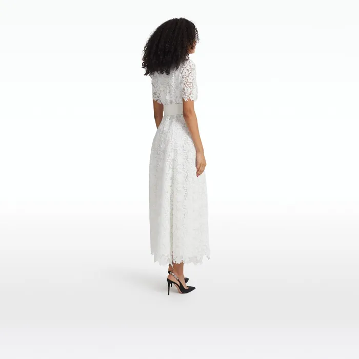 Safiyaa Rolie Ivory Midi Dress Women Dresses
