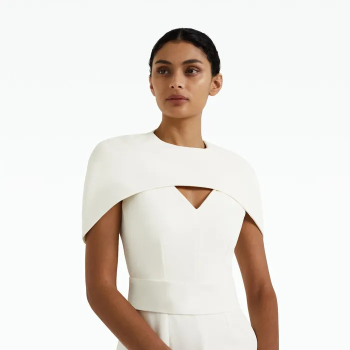 Safiyaa Rosa Ivory Midi Dress Women Dresses