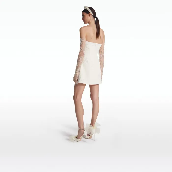 Safiyaa Rowan Ivory And Fern Embroidery Short Dress Women Dresses