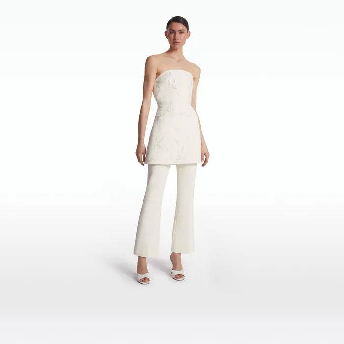 Safiyaa Rowan Ivory And Fern Embroidery Short Dress Women Dresses