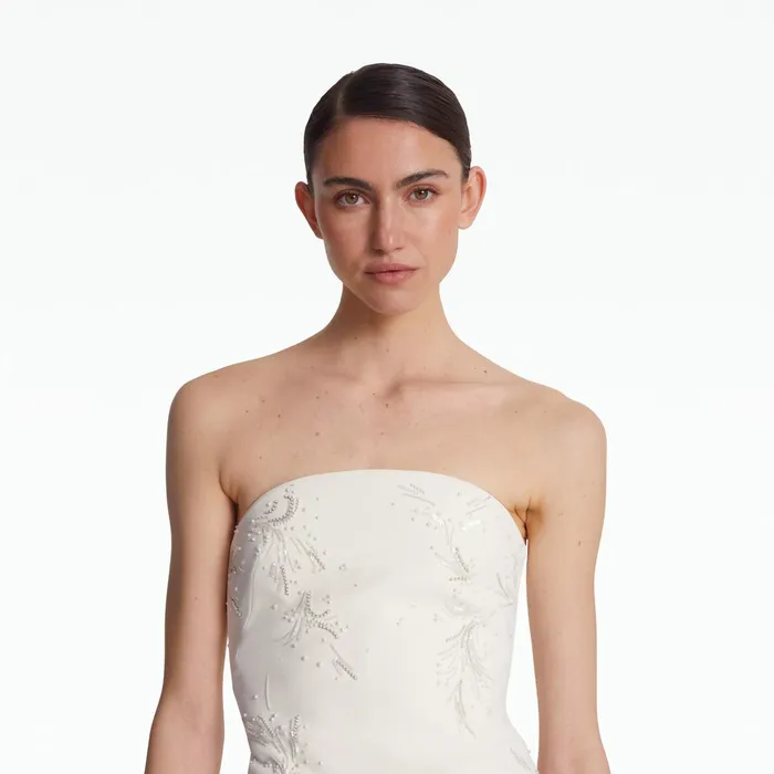 Safiyaa Rowan Ivory And Fern Embroidery Short Dress Women Dresses