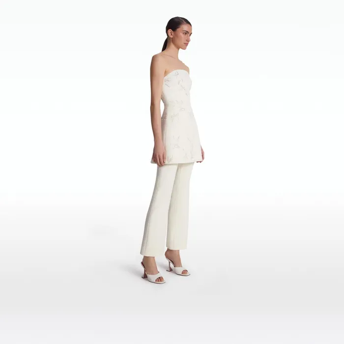 Safiyaa Rowan Ivory And Fern Embroidery Short Dress Women Dresses