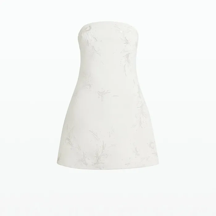 Safiyaa Rowan Ivory And Fern Embroidery Short Dress Women Dresses