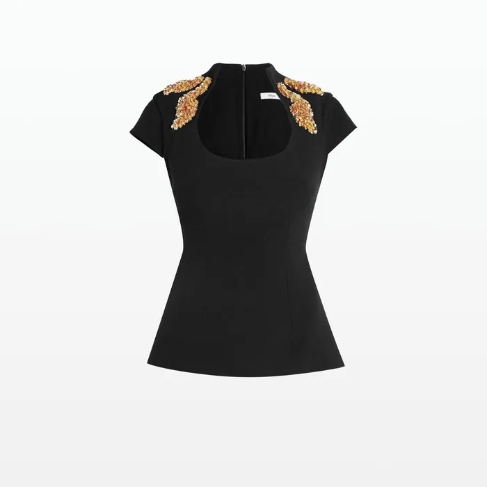 Safiyaa Ruba Black Embroidered Top Women Tops