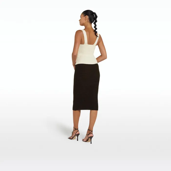 Safiyaa Sabah Dark Mocha Crochet Skirt Women Skirts