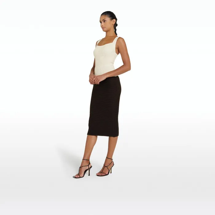Safiyaa Sabah Dark Mocha Crochet Skirt Women Skirts
