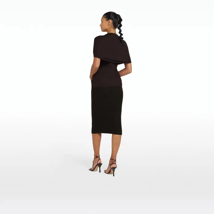 Safiyaa Sabah Dark Mocha Crochet Skirt Women Skirts