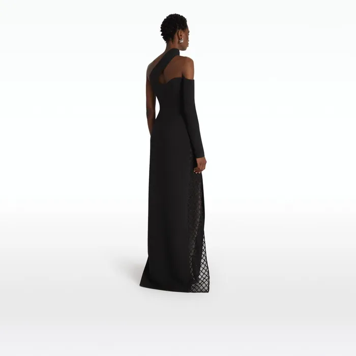 Safiyaa Sacha Black Long Dress Women Dresses