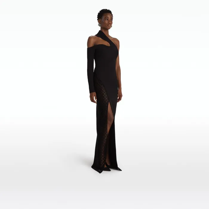 Safiyaa Sacha Black Long Dress Women Dresses